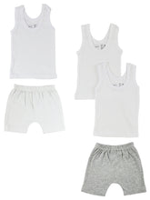 White,Grey Infant Tank Tops And Pants