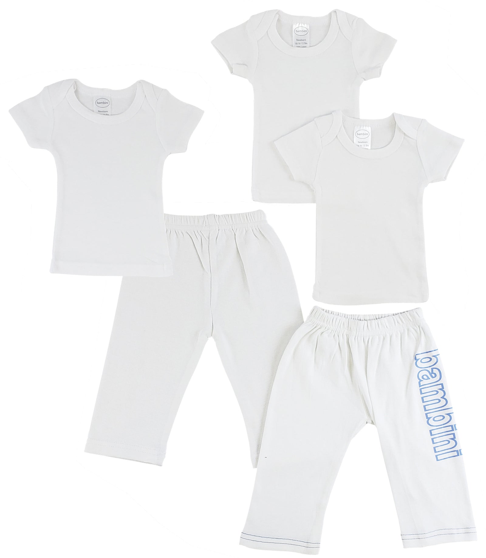 White,Blue Infant T-shirts And Track Sweatpants