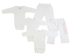 White ,Pink Infant Long Sleeve Onezies And Track Sweatpants