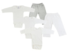 Grey,White Infant Long Sleeve Onezies And Track Sweatpants