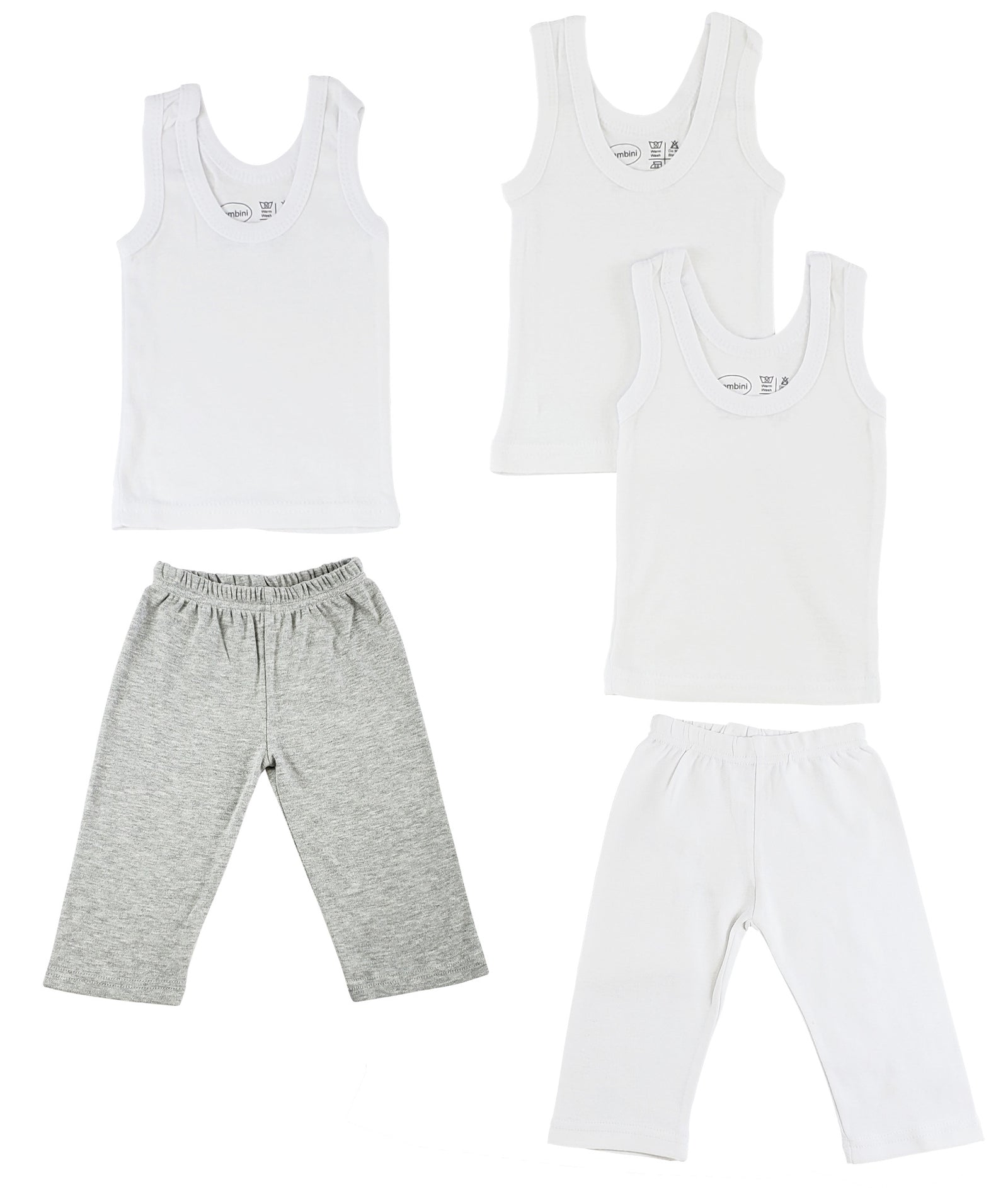 Grey,White Infant Tank Tops And Track Sweatpants