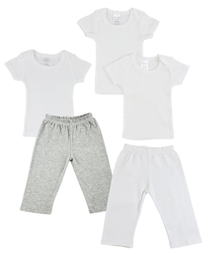 Grey,White Infant T-shirts And Track Sweatpants