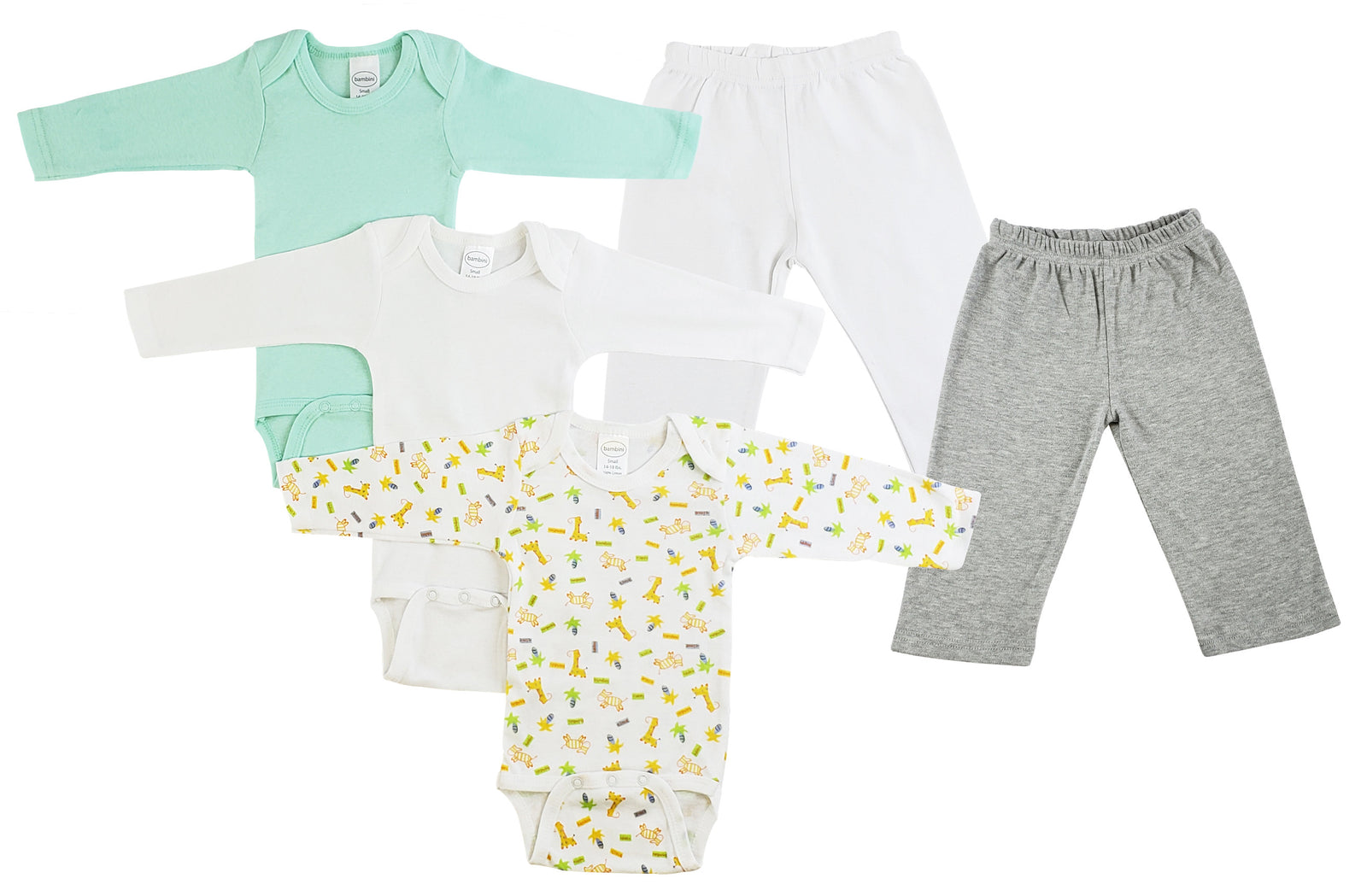 Grey,White Infant Boys Long Sleeve Onezies And Track Sweatpants