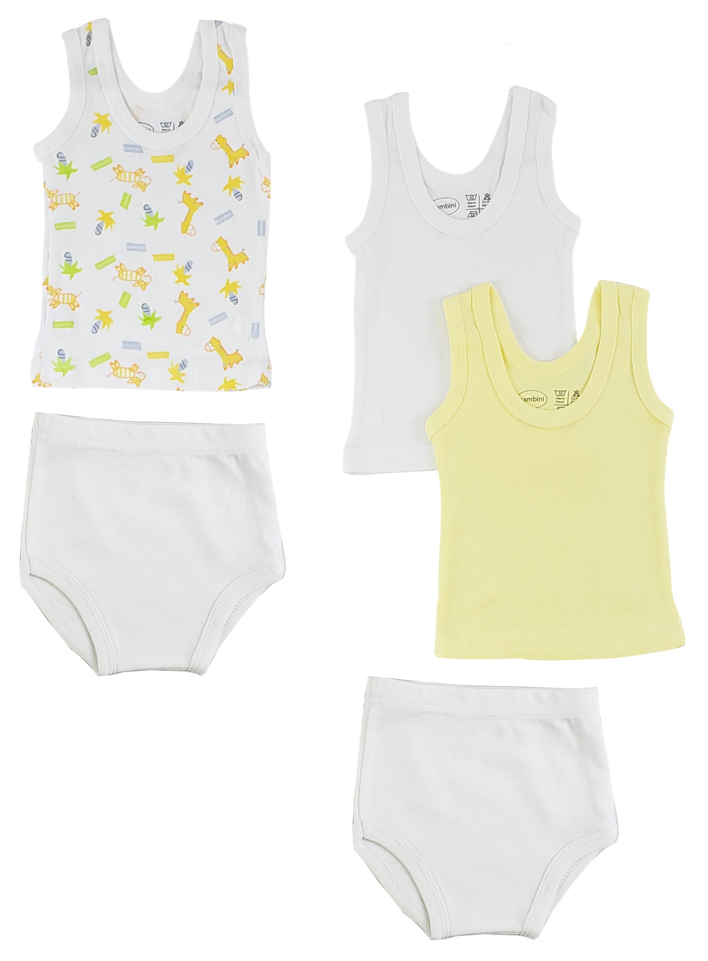 White,Yellow Boys Tank Tops And Training Pants