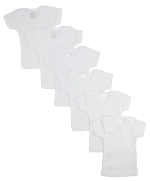 White Short Sleeve Lap Tee 6 Pack