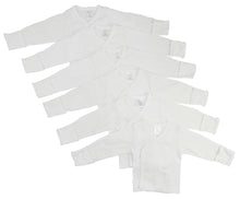 White Preemie Long Sleeve Side Snap With Mitten 6 Packcuff