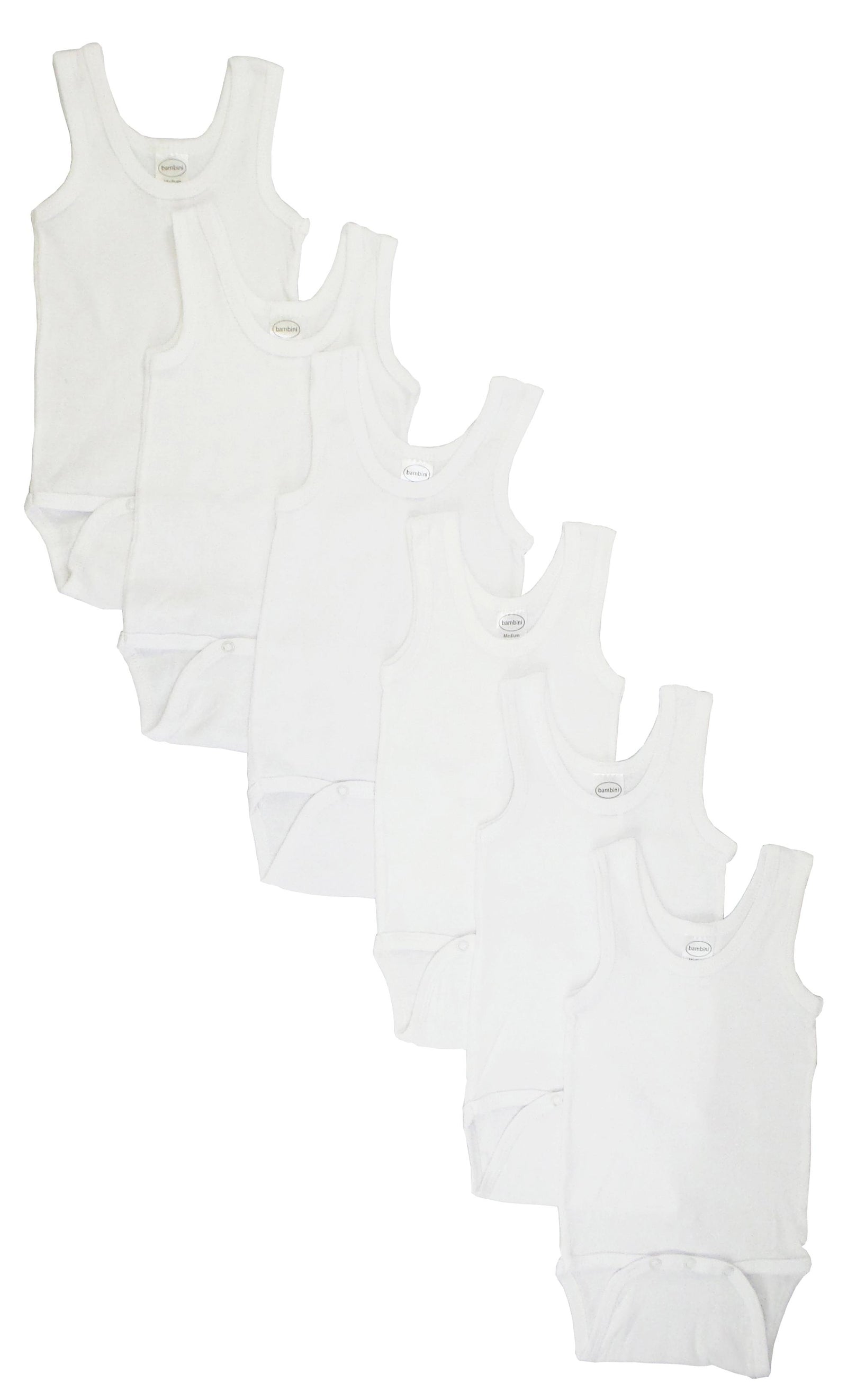 White Tank Top Onezie 6 Pack