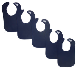 Navy Baby Bibs (pack Of 5)