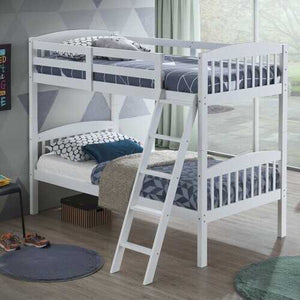 Solid Wood Twin Bunk Beds with Detachable Kids Ladder