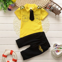 Pilot clothes Cute Suit Casual tshirt + shorts for boys