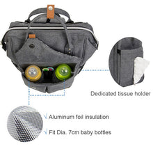 Grey Lekebaby Large Diaper Backpack