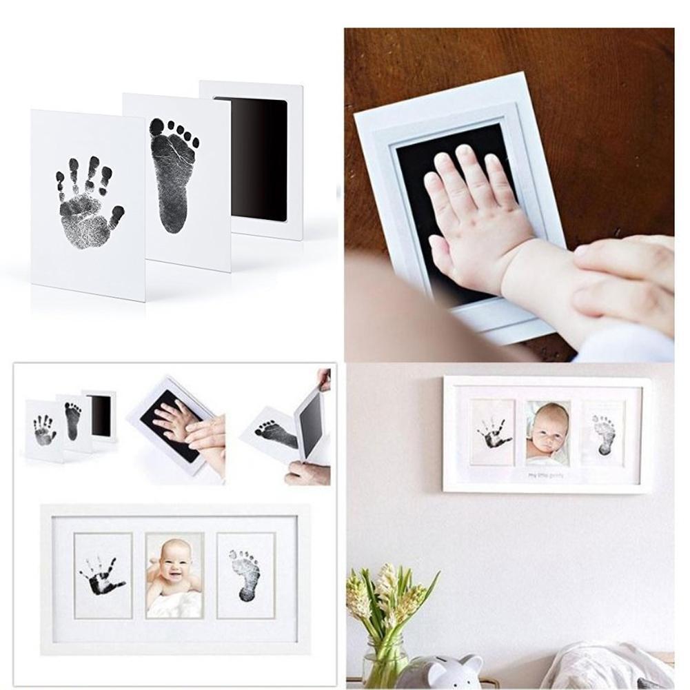 Footprint + Handprint Imprint Kit Baby Ink Pad Storage Memento Kit