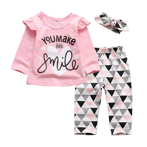 3Pcs Newborn Baby Girl Clothes Set