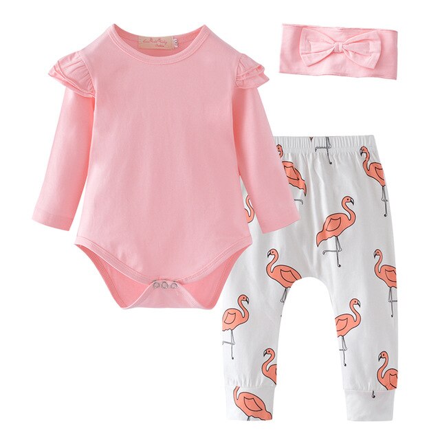 3Pcs Newborn Baby Girl Clothes Set