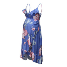 Maternity Dresses Floral Printed Ruffles For Pregnant Women