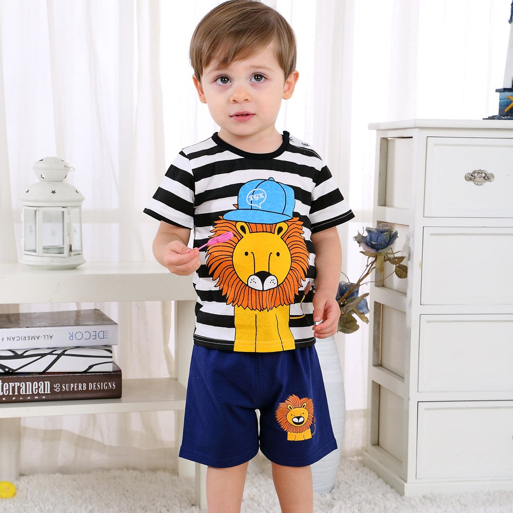 Children Cartoon Summer Boys Clothing Set for boys and girls