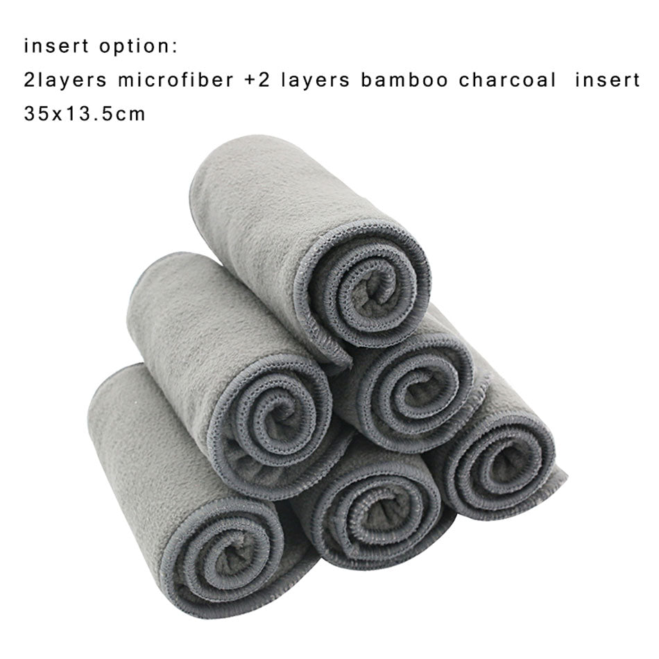 Happy Flute Bamboo Charcoal Waterproof Washable Pocket Baby Cloth Diaper - 1pcs