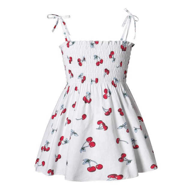 Baby Girl Dress Summer Braces Dresses Girls Cotton Print Floral Clothing