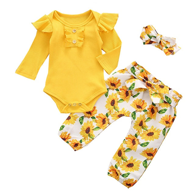 3Pcs Newborn Baby Girl Clothes Set