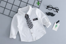 Baby boys clothing set cotton gentleman suit formal shirt tie +pants clothes set