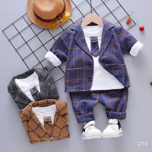 boys clothing set fashion denim & tracksuit set plaid tops +pants 1-4T