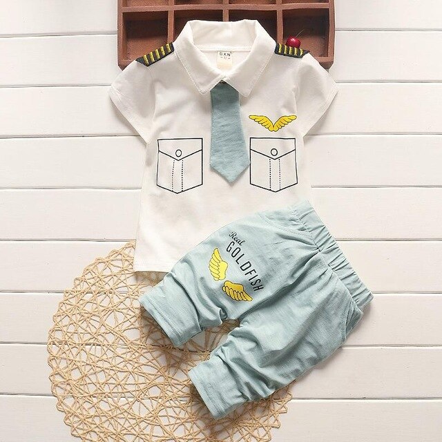 Summer Clothing 2pcs  Set Girls T-shirt + Overalls