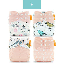 Happy flute 4pcs/set Washable Reuseable Eco-friendly Cloth Diaper 0-2year 3-15kg baby