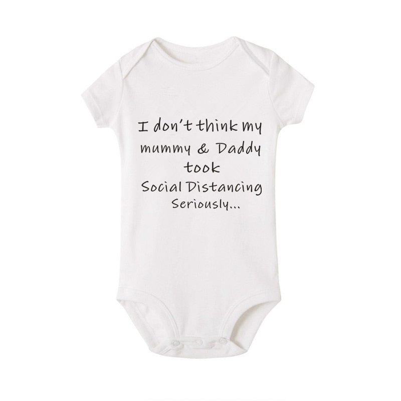 Social Distancing Baby Announcement Onesie