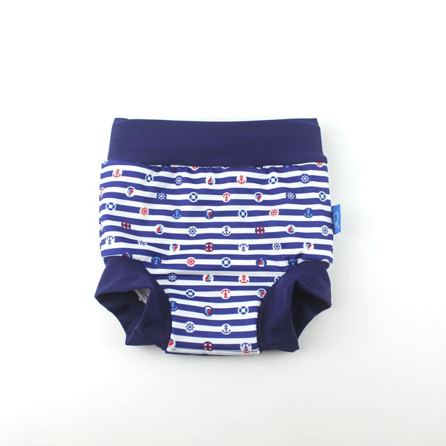 Ocean Fry High Waist Swimming Trunks Printed Swim Diapers