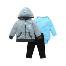 Baby Boys Clothes Set - Cartoon hoddie + Rompers + Pants 3pcs Outfits