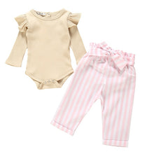 Baby Girl Clothes Ruffle Sleeve Bodysuit + Pants 2Pcs Outfit