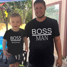 BOSS MAN and BOSS mini Little print Family Matching Father Son Shirts