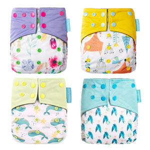 Happy Flute Bamboo Charcoal Waterproof Washable Pocket Baby Cloth Diaper - 1pcs