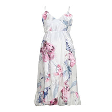 Maternity Dresses Floral Printed Ruffles For Pregnant Women