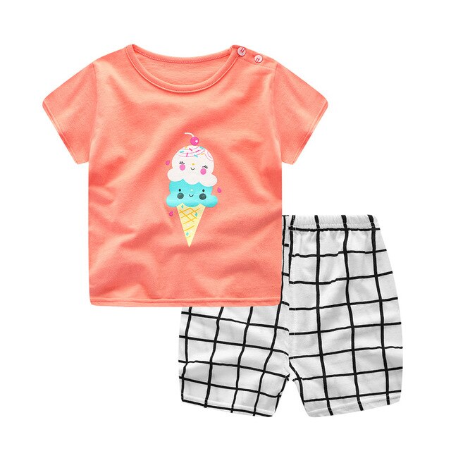 Children Cartoon Summer Boys Clothing Set for boys and girls