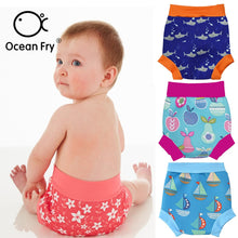 Ocean Fry High Waist Swimming Trunks Printed Swim Diapers