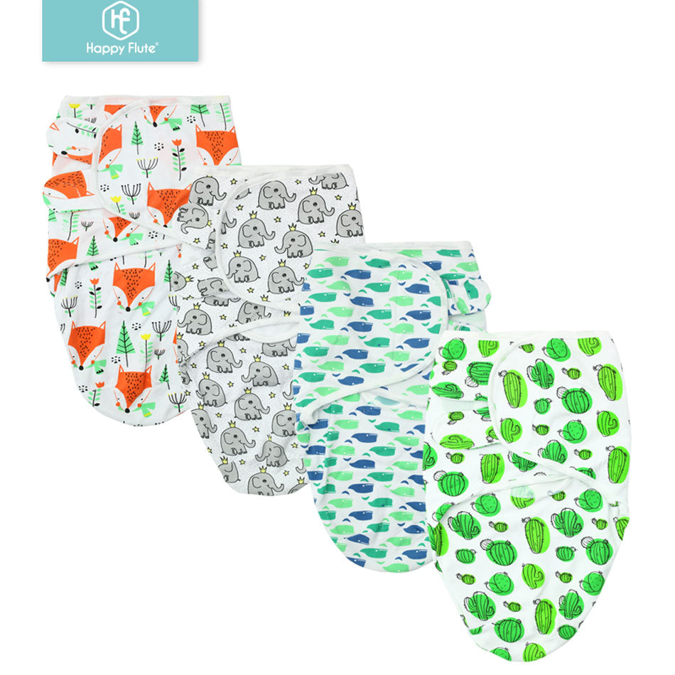 Happy Flute Newborn Baby Swaddle Wrap - 100% Cotton Blanket & Swaddling Wrap Blanket Sleeping Bag