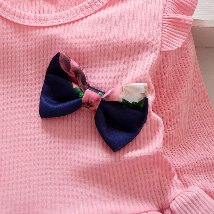 Toddler Girl Floral Dress with Bow