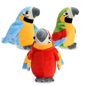 Talking Parrot Plush Toy with Waving Wings