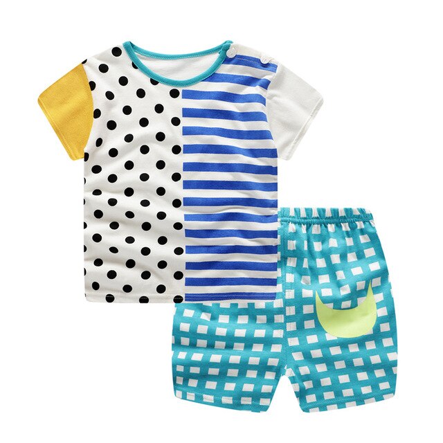 Children Cartoon Summer Boys Clothing Set for boys and girls