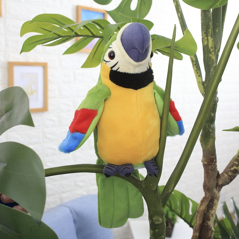 Talking Parrot Plush Toy with Waving Wings