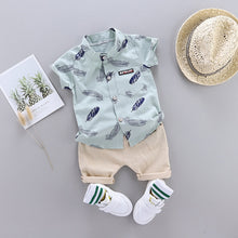 Summer Feather Print Clothing Set