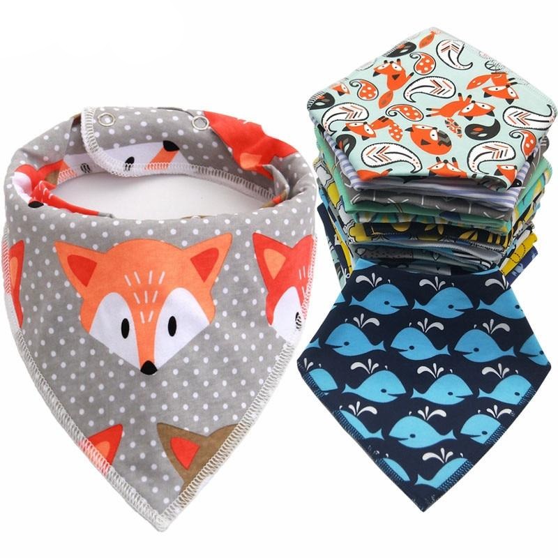 Triangle scarf Cotton Cartoon Baby Bibs