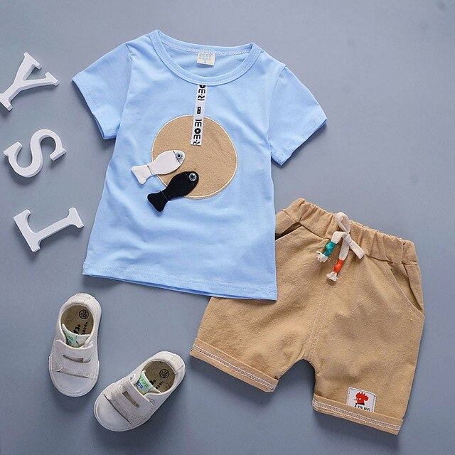 Summer Clothing 2pcs  Set Girls T-shirt + Overalls