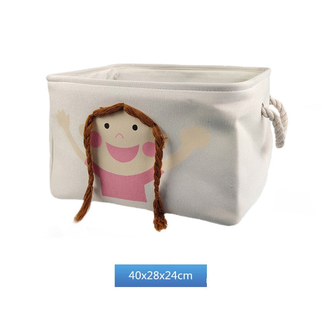 Cartoon Foldable Laundry Basket Toys Storage Organizer