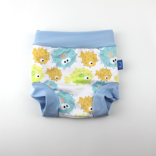 Ocean Fry High Waist Swimming Trunks Printed Swim Diapers