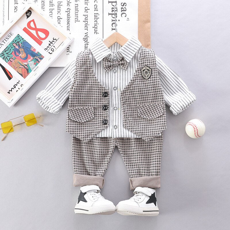 Boys Gentleman suit Casual Clothes Vest Top pants