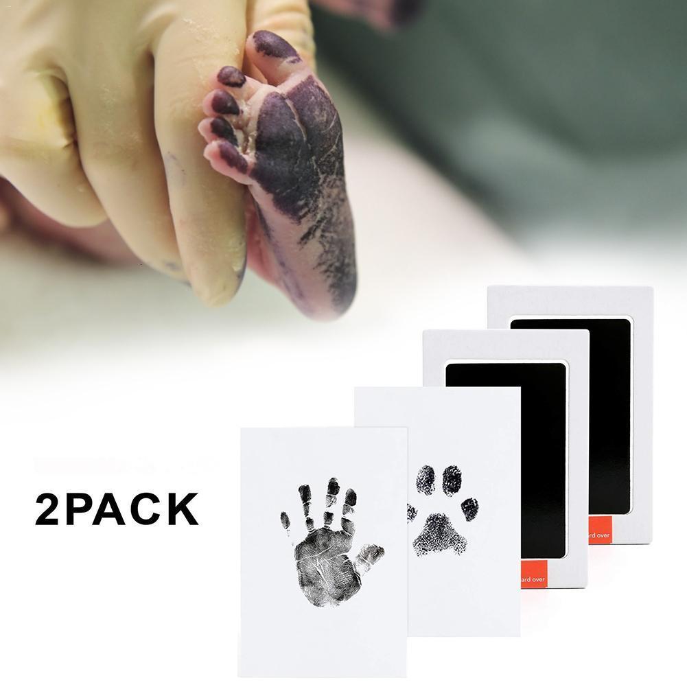 Footprint + Handprint Imprint Kit Baby Ink Pad Storage Memento Kit